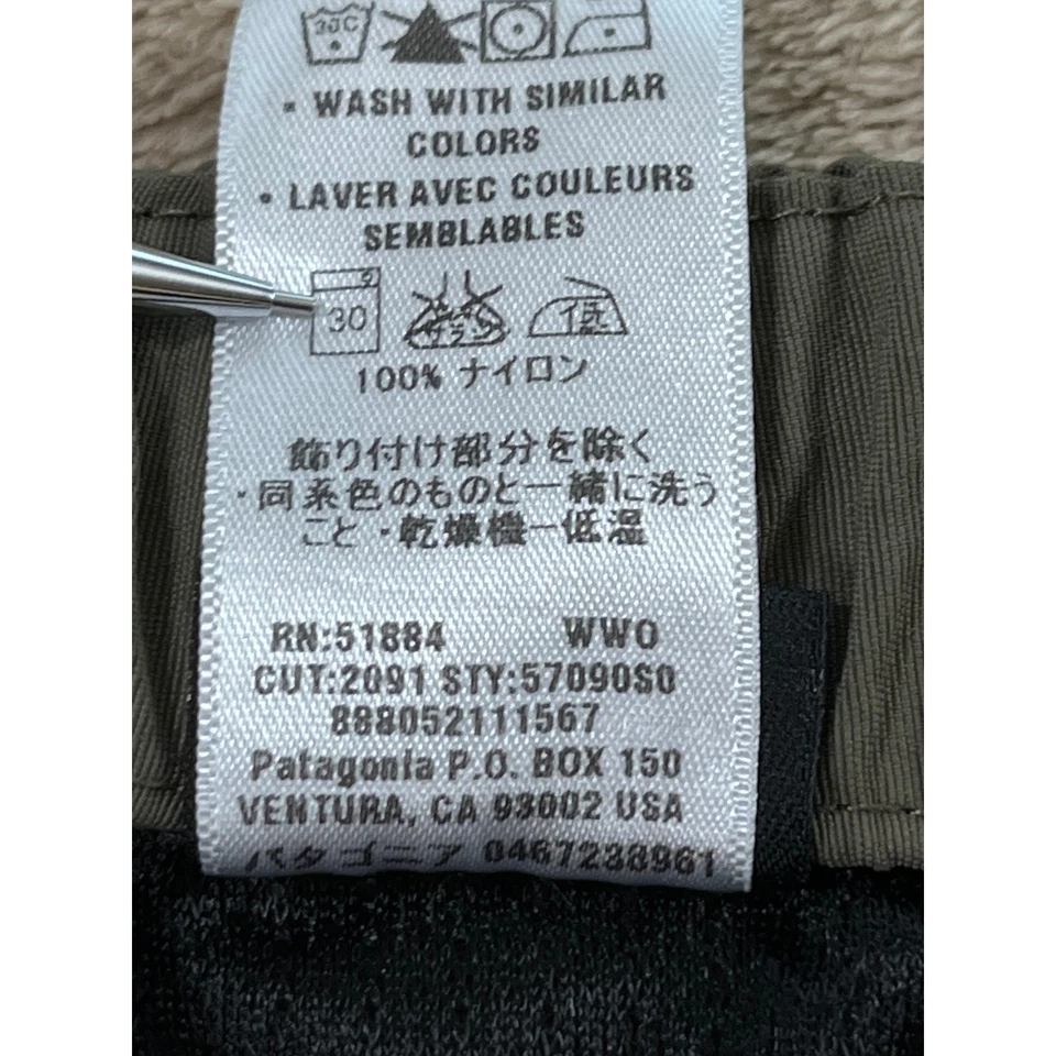 Vintage Patagonia river shorts Men M Lined Olive Green Nylon Cargo Belted EUC - Image 4 of 4