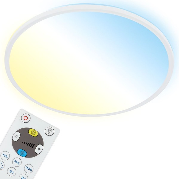 Led Panel Deckenleuchte Dimmbar Backlight Cct Fernbedienung 22W 42Cm Weiß-image