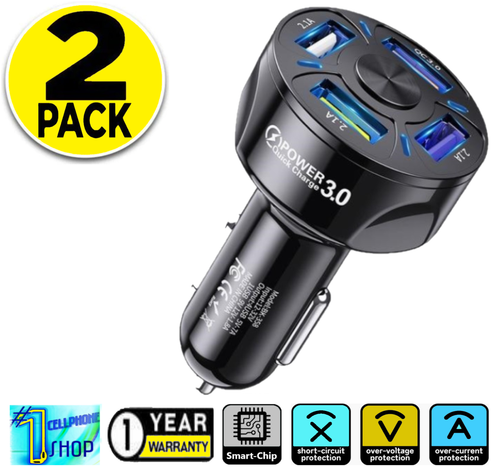 2 Pack 2/3/4/5 USB Port Fast Car Charger Adapter for iPhone Samsung Cell Phone - Picture 14 of 21