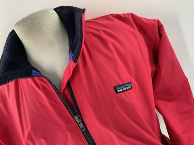 Patagonia Retro Jacket Sz 12 Women Hot Pink Nylon Zip Made In USA
