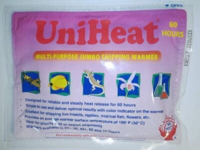 #ad 10 FRESH UNIHEAT 60 HR SHIPPING WARMER HEAT PACKS FISH PLANTS REPTILE CHICK $24.99