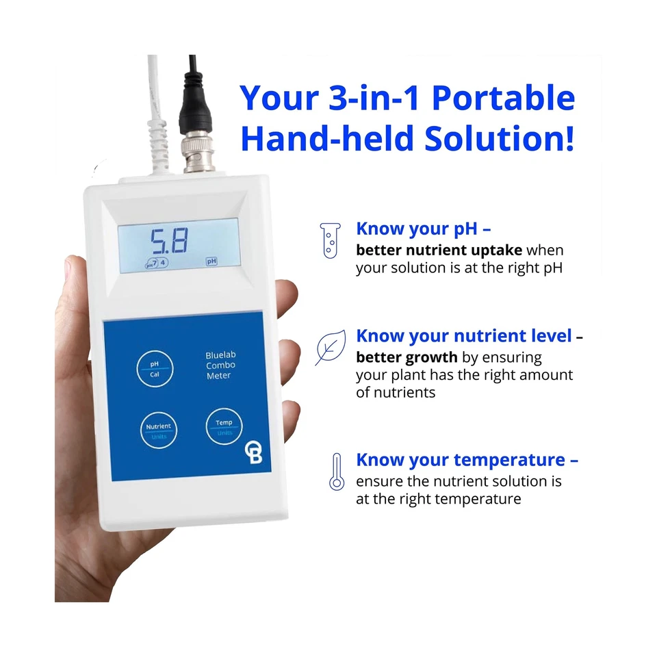 Bluelab 组合计适用于水中的 pH、温度和电导率 - 易于校准... — 第 2/4 张图片