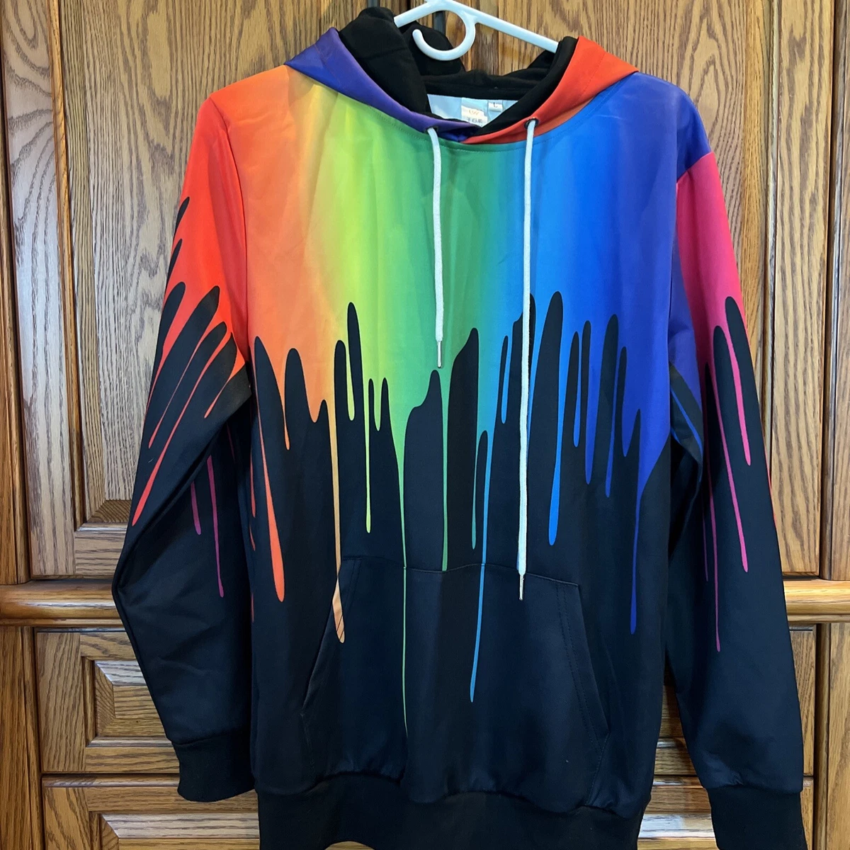 Thousands of Soft Hoodie Rainbow Large Paint Drip