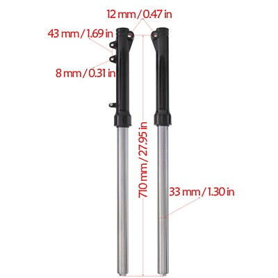 710mm 33mm Front Forks 12mm Axle Hole for 110cc 125cc Atomik Apollo SSR CRF