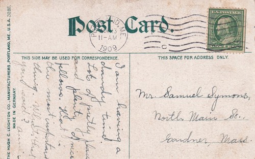 Postcard ME Portland Maine Cape Elizabeth Light Ship c.1909 BB4 - Picture 2 of 2