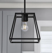 2-1/4 in Fitter Matte Black Metal Lantern Pendant Lamp Shade Black - Shade Only