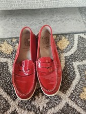 Cole Haan Pinch Maine Classic Women's Leather Red Patent Penny Loafers Sz 7.5