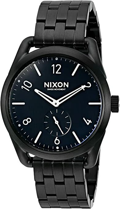 Nixon Men s A950001 C39 SS Analog Display Swiss Quartz Black Watch