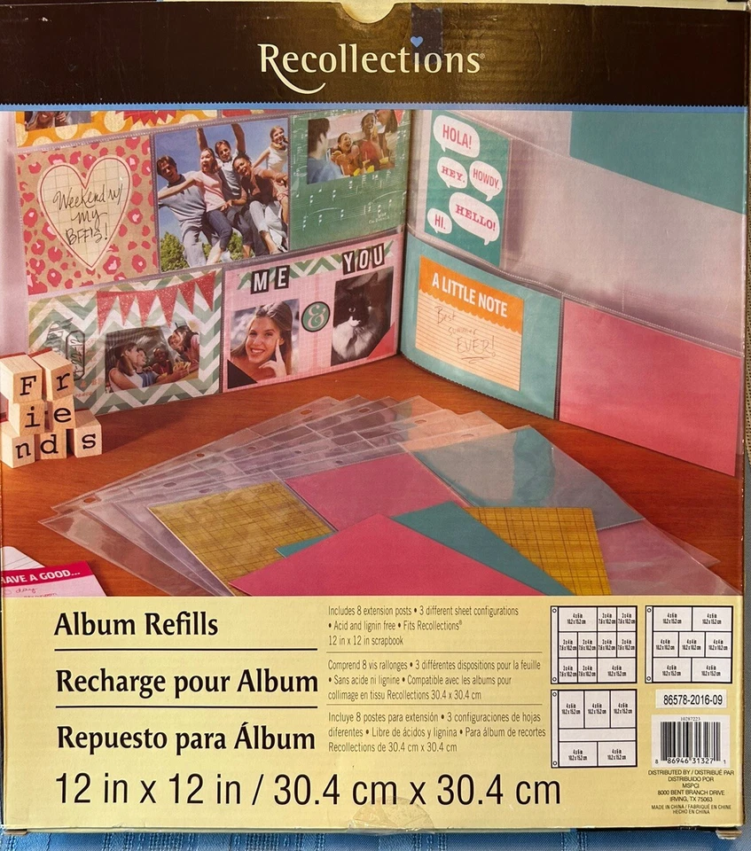 Solo recambios de álbum nuevos RECOLECCIONES.  50 hojas transparentes 12 x 12. SIN postes extendidos. Foto 2 de 3