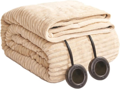 Queen Size Heated Blanket with Dual Controller - 6 Heat Levels, Auto Off