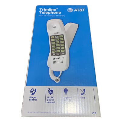 AT&T Trimline Telephone TL-210 Corded Phone White