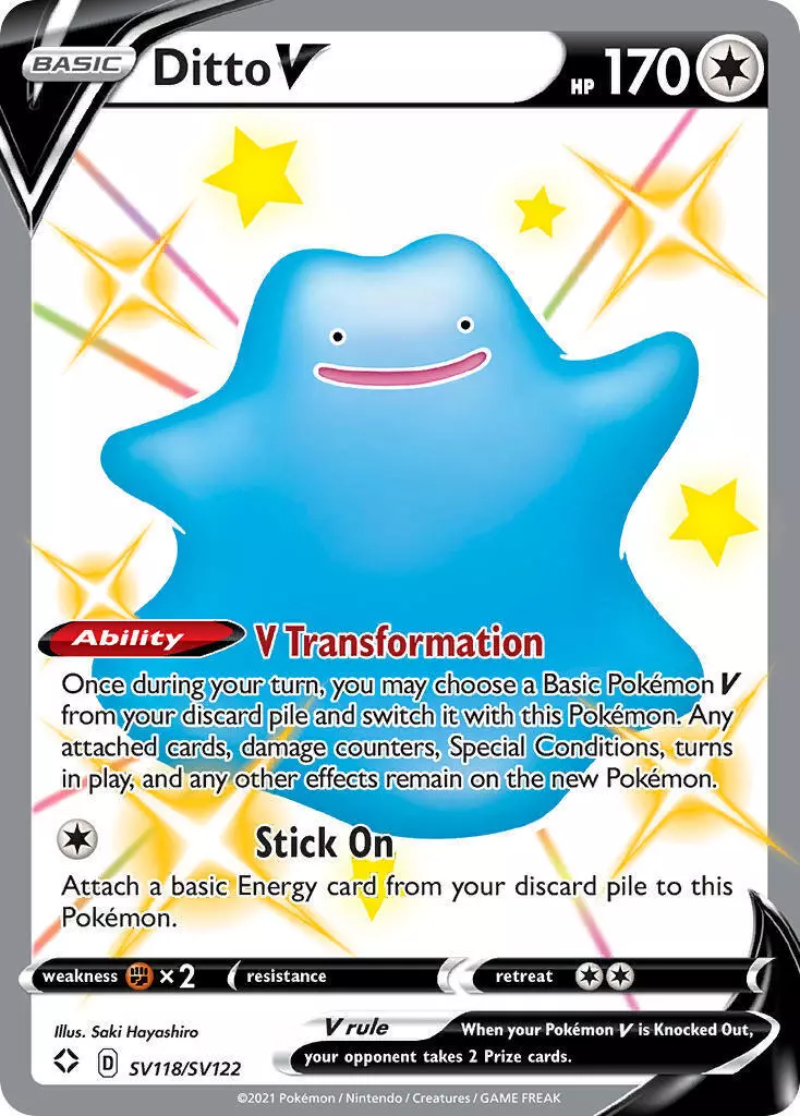 Card Pokémon Ditto V Shiny Original Copag Raro