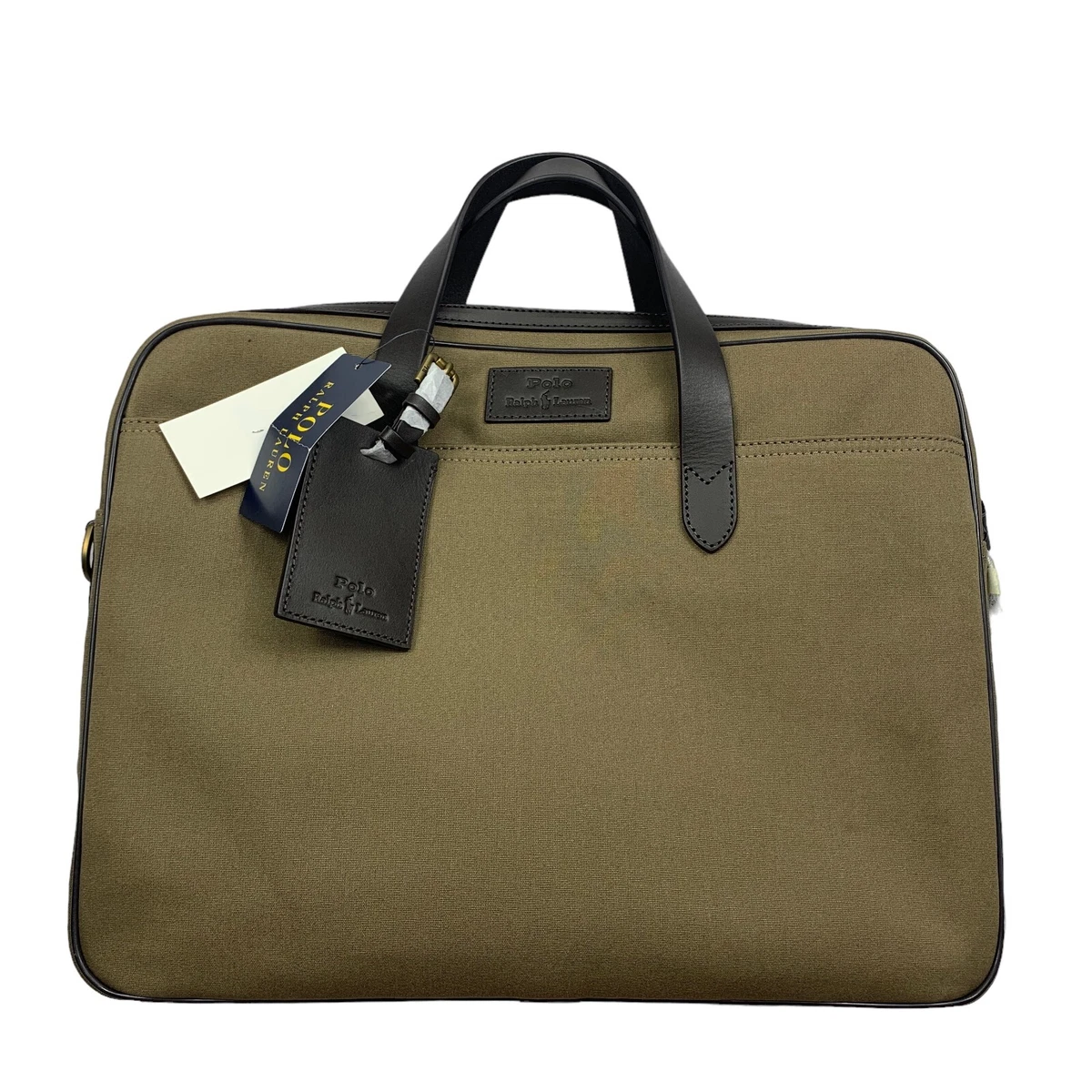 Polo Ralph Lauren Mens Leather Trim Shoulder Strap Canvas