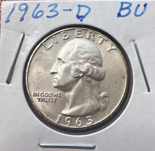 1963 D Washington Quarter BU 90% Silver 25c