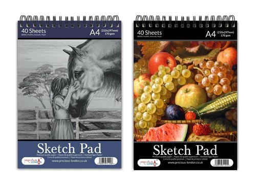 A4 Drawing Book Spiral Sketch Pad Artist White Cartridge Paper For Art Craft