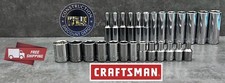 Craftsman Tools 26pc Short Deep 14 Metric Mm 6pt Ratchet Wrench Socket Set