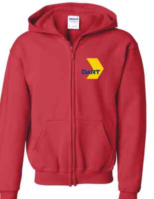 DART Dallas Area Rapid Transit Zip Hoodie Train Rail Texas Hooded Sweatshirt