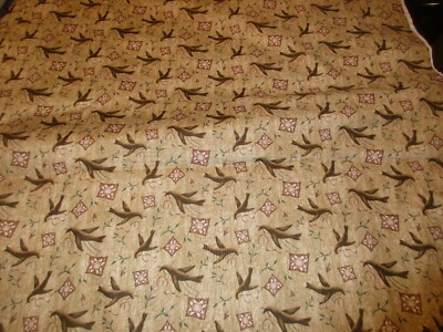1 Yd New Cotton Fabric The Vintage Homestead by Red Rooster Brown Birds 