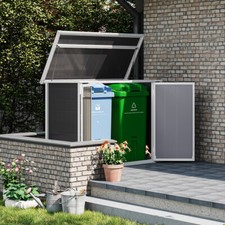 Large Double Wheelie Bin Storage Outdoor Garden Rubbish Dustbin Shed Tool Shed