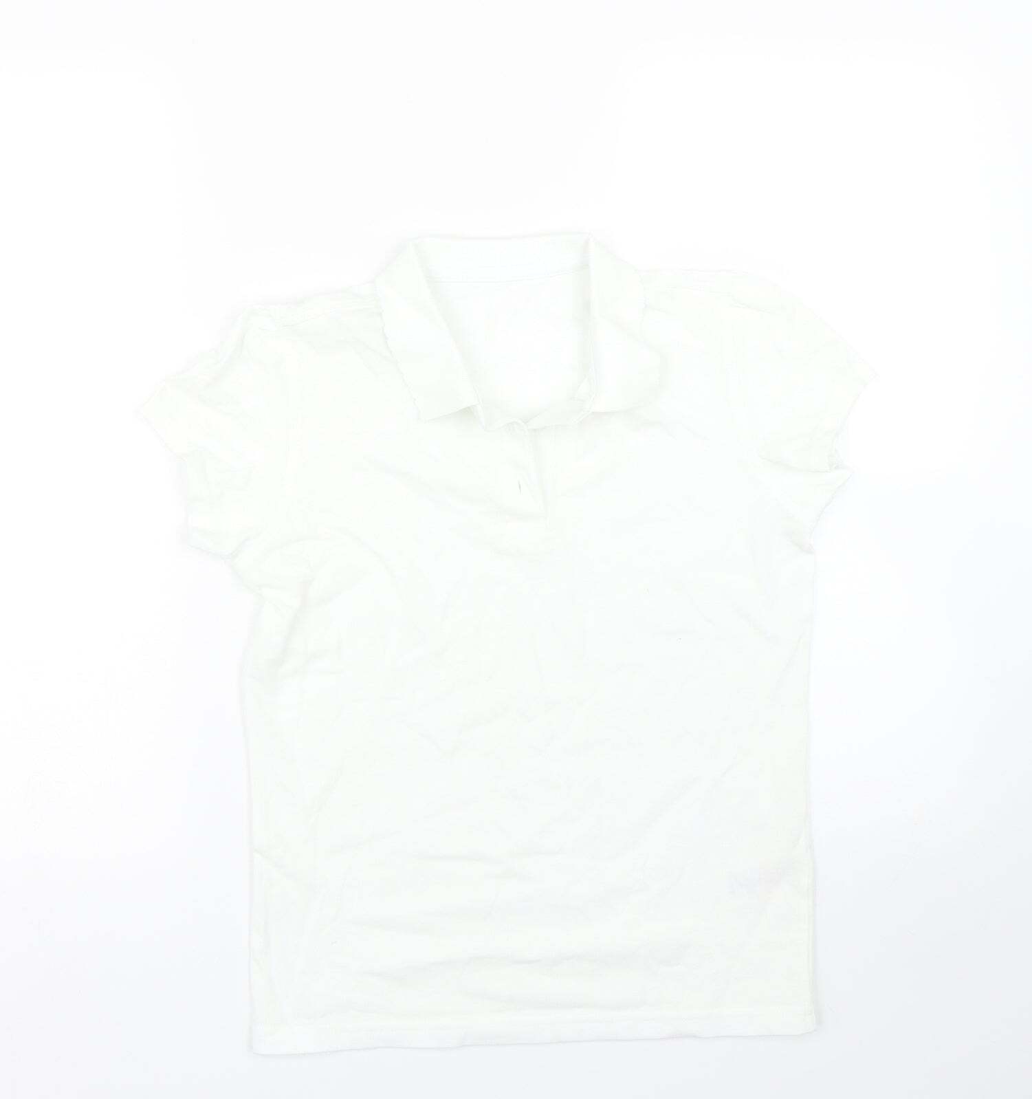 George Girls White Cotton blend Polo Size 10-11 Years   - PE kit