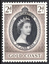 Gold Coast Stamp Scott #160, 2p, Coronation Issue, MLH