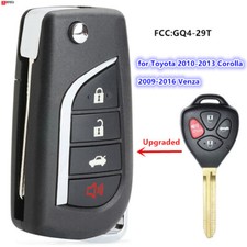 Upgraded Remote Flip Key For Toyota 2010-2013 Corolla 2009-2016 Venza Gq4-29t G