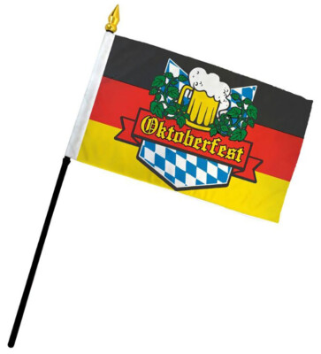 Wholesale Lot 6 Oktoberfest German Germany 4''x6'' Flag Desk Table Plastic Stick