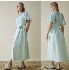 Reformation Lloyd Puff Sleeve Belted Midi Dress Pistachio Green Size XS Women’s