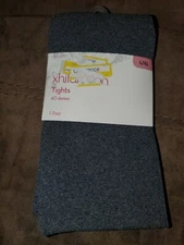 XHILARATION WOMEN'S 40 DENIER TIGHTS L/XL CHARCOAL HEATHER- NEW W/ TAGS B26