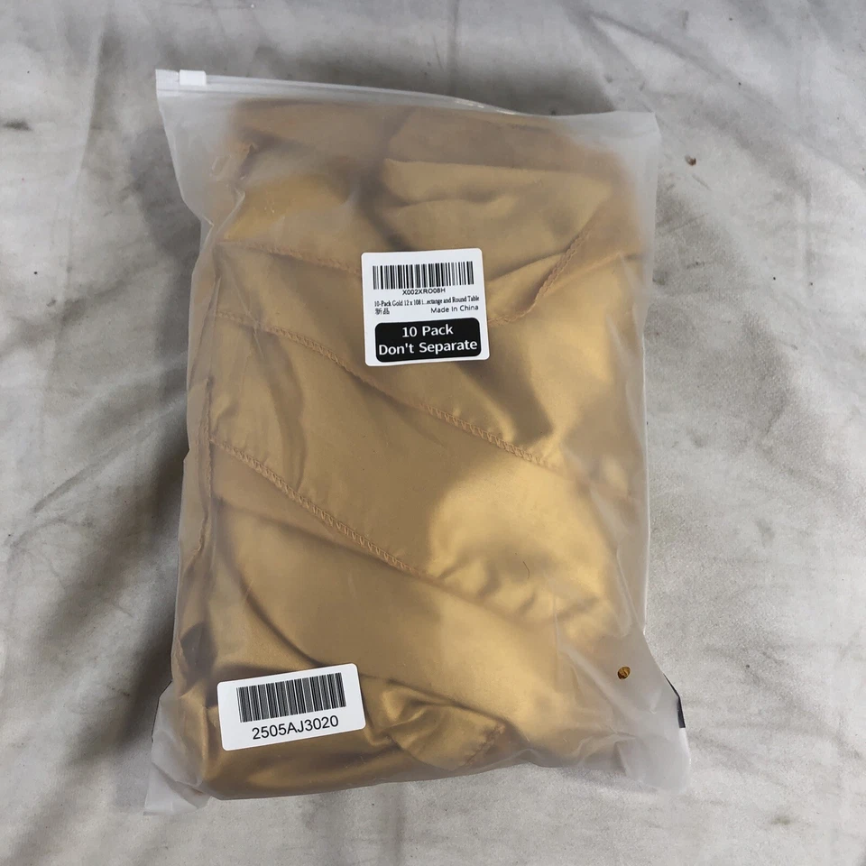 Gold Satin Runner 12 x 108 10-pack Round Table - Image 2 of 4