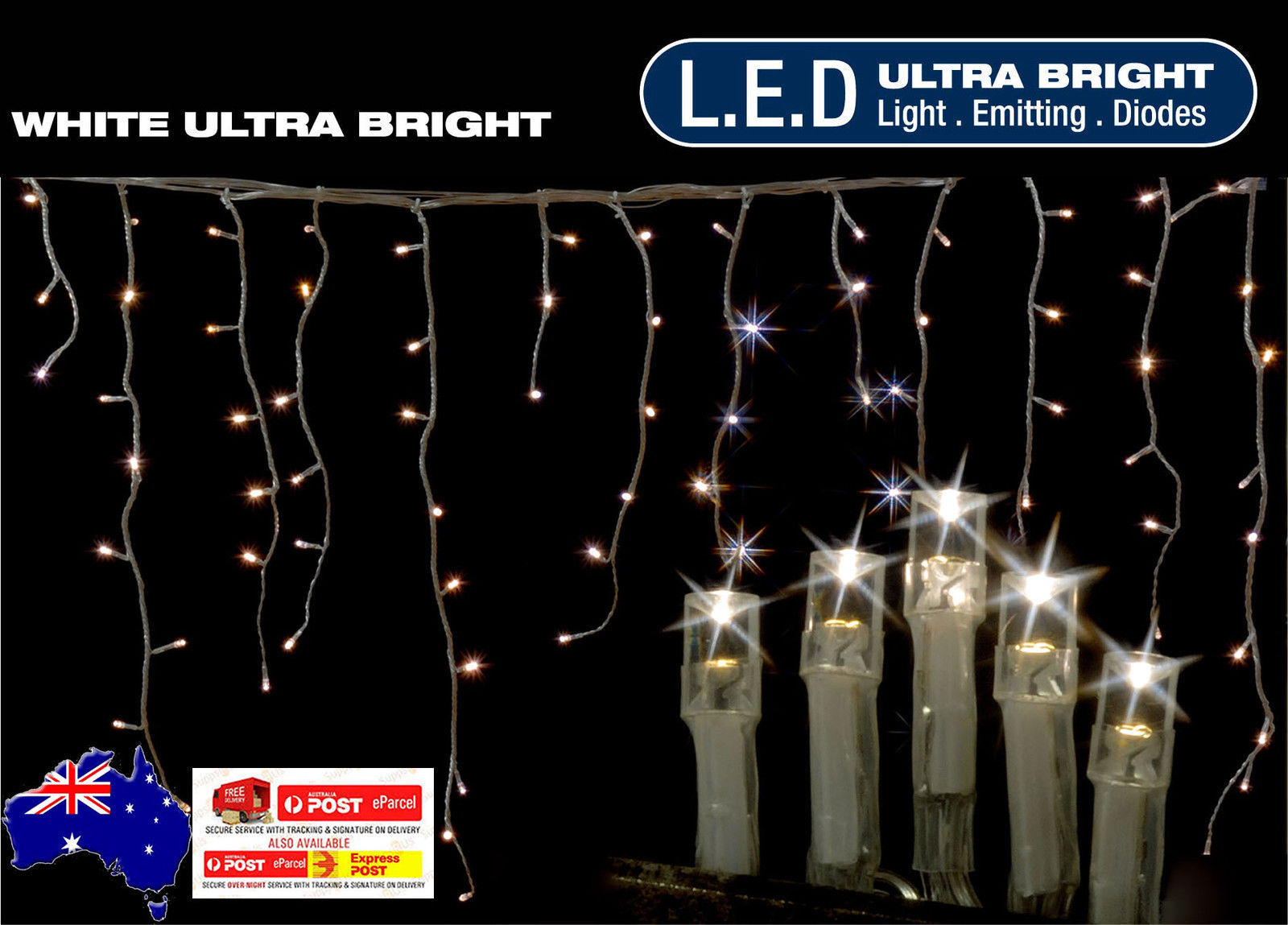 23.9M 960 LED SNOWING ICICLE CHRISTMAS WEDDING PARTY LIGHTS 8 FUNCTIONS