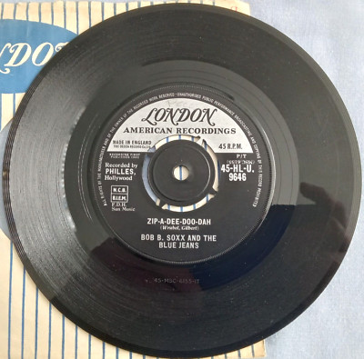 BOB B SOXX AND THE BLUE JEANS, ZIP-A-DEE-DOO-DAH, 1962 LONDON, SOUL, VG+/ VG+.