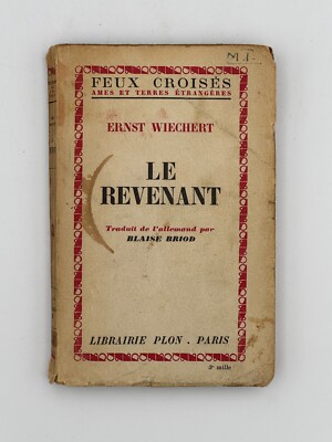 Le revenant (Die Majorin) by Ernst Wiechert. VTG Softcover 1940 French Language
