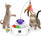 New ListingXyhlc-Play Purrfect 4 in 1 Interactive Rotating Wand Cat Toy, White, Small