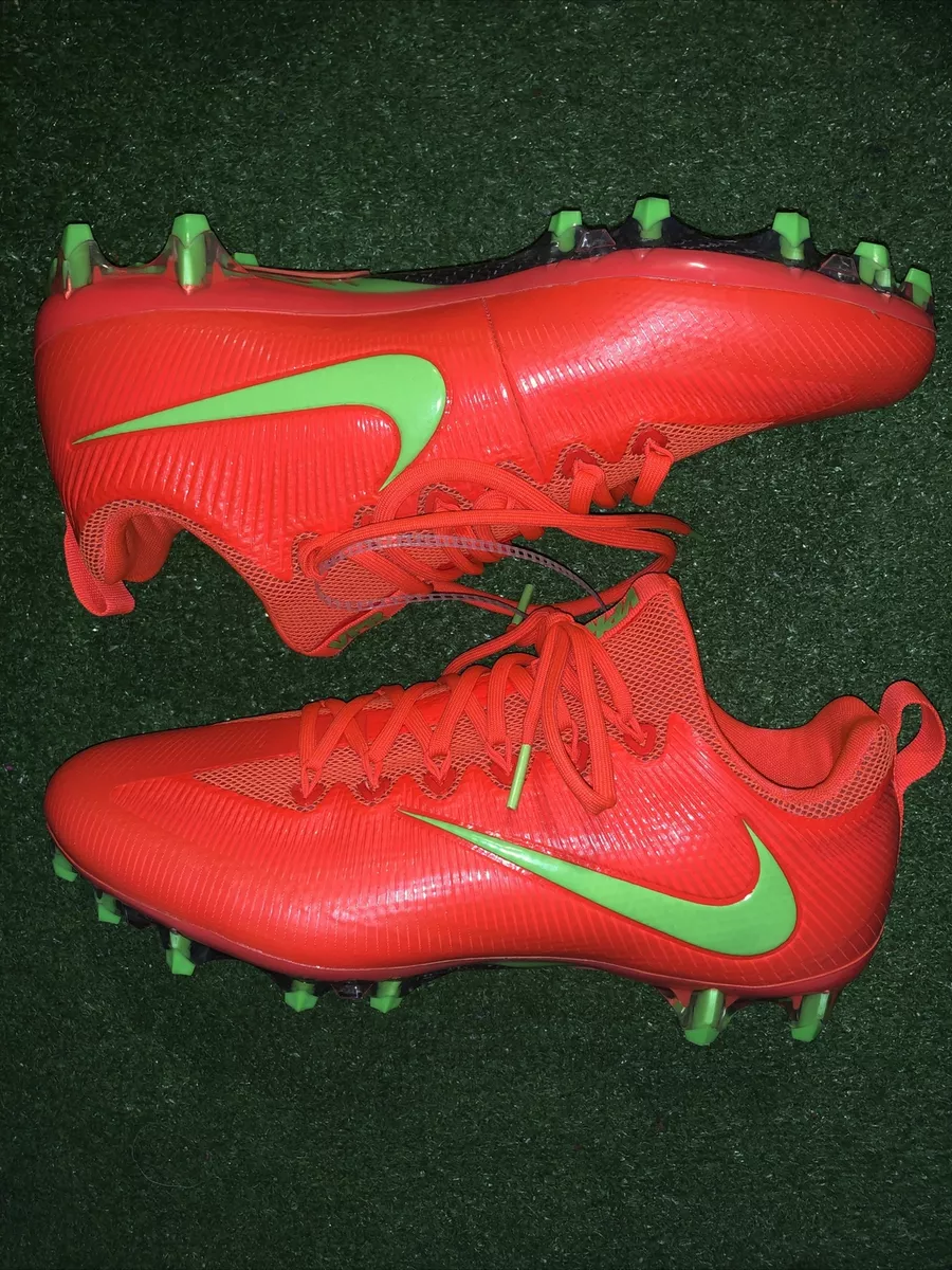 Brand New Nike Vapor Untouchable Pro Football Cleats Orange Volt Green Size 9