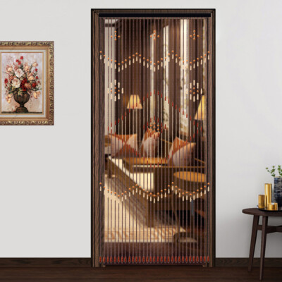 Bead Curtain, String Door Curtains Beaded Wooden Curtain 31 Line For Doorway