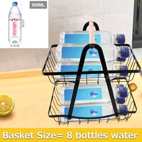 2 Tier Fruit Basket with 4 Banana Hangers, Improved Fruit Bowl for Kitchen Count - Picture 4 of 4