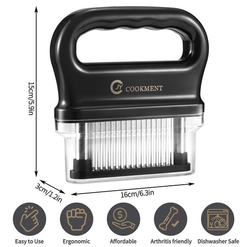 JY COOKMENT Meat Tenderizer with 48 Stainless Steel Ultra Sharp Needle Blades... - 第 4/7 張圖片