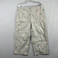 Vintag Lilly Pulitzer 90s Capri Pants size 10 Embroidered Golf Clubs Preppy