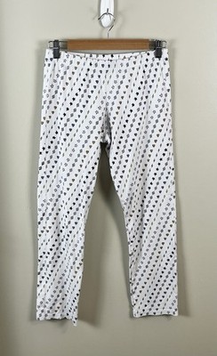 Roller Rabbit Peloton Pajama Pants Small White Pull On Hearts Stars Lightening
