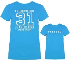 Charlie Kirk True Patriot Memorial US Flag Women's T-shirt