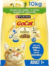 "GO-CAT Herring & Tuna Dry Cat Food, 10kg – Nutritious & Tasty for Cats" 2.86 per kilo