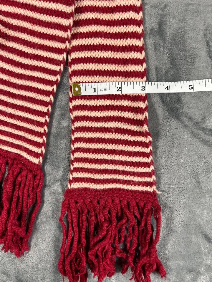Bufanda tejida ajustada con flecos a rayas rojas mezcla de cachemir de Abercrombie & Fitch de colección Foto 4 de 4