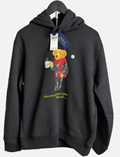 Polo Ralph Lauren Polo Bear Black Fleece Cotton Hoodie Pullover Men's M