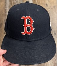 Boston Red Sox New Era 59FIFTY Fitted Hat 7 3/8 Navy Red MLB On-Field Cap