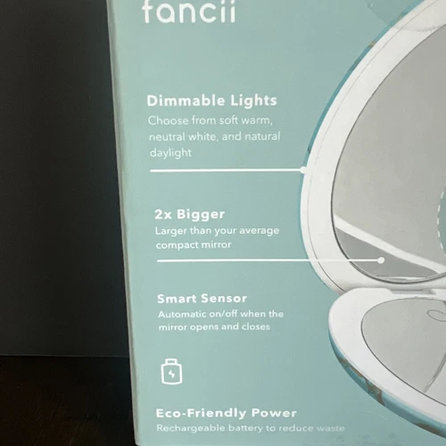 Fancii Lumi Luxe Compact LED Mirror With 10x/1x Magnification (Aqua Agate) - Picture 4 of 5