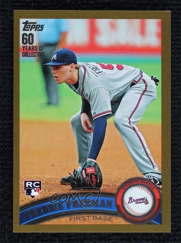 2011 Topps Gold 1268/2011 Freddie Freeman #145 Rookie RC g2d