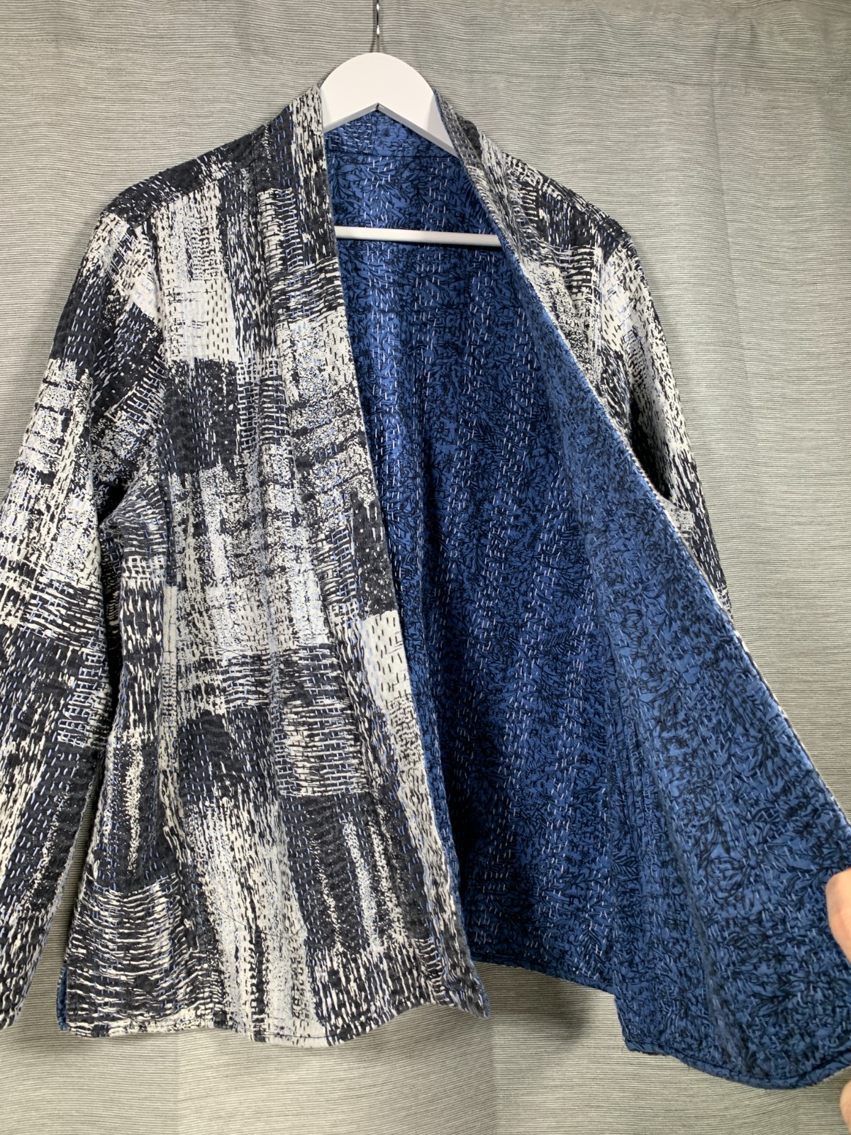 Sahara Reversible Patchwork Jacket Size UK20 Blue… - image 12