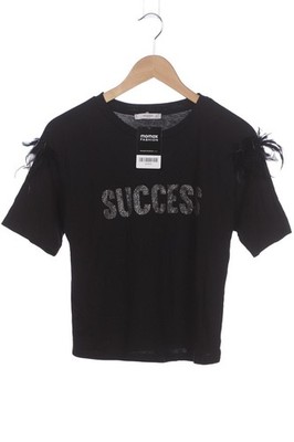 MANGO T-Shirt Damen Shirt Kurzärmliges Oberteil Gr. S Baumwolle Schwarz #vki562h