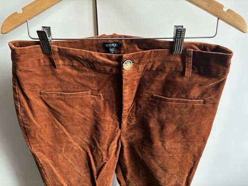 Gold Corduroy Straight Leg Pant / Zip & Button Size 12 Emerge - Picture 3 of 6